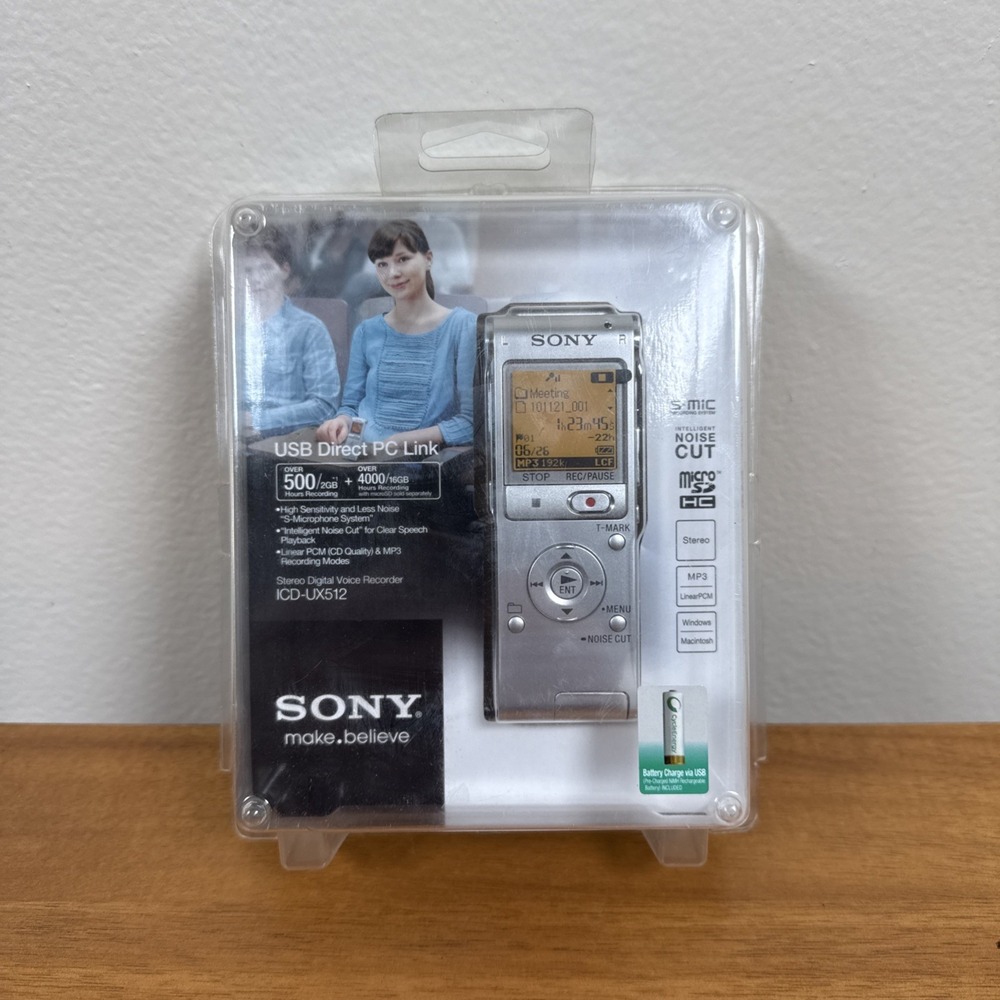 Sony ICD-UX512 Stereo Portable Digital Voice Recorder - Brand New Sealed Rare